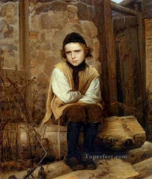 Insulted Jewish Boy Democratic Ivan Kramskoi Oil Paintings